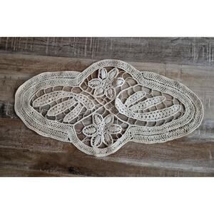 Vintage Doily Romanian Point Lace Style Hand Crocheted